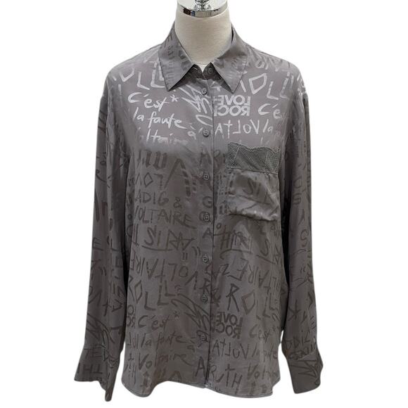Zadig & Voltaire Morning Jac Manifesto Silk Blouse - Picture 2 of 9